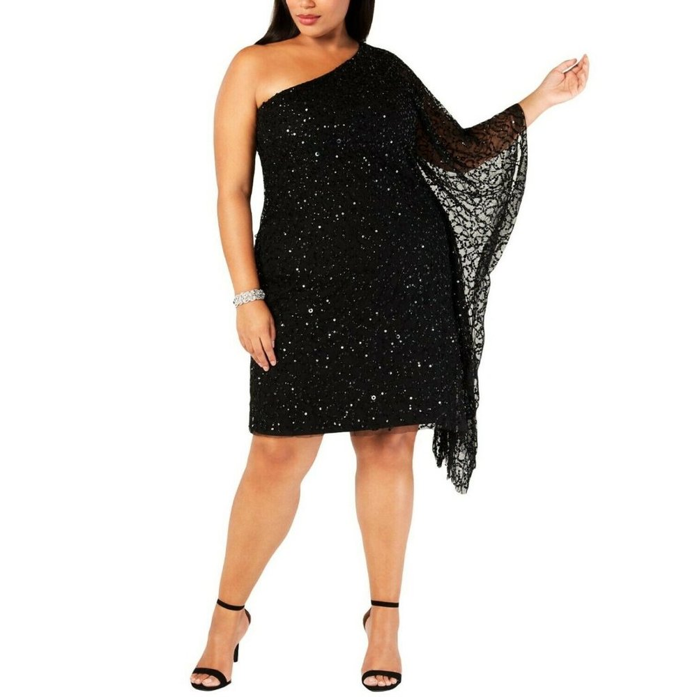 Adrianna Papell  XS Black Sequin Dress NWT BW54 - Picture 2 of 4